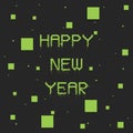 Happy New Year typography text on dark background.ÃÂ Green conceptual new year celebration design.ÃÂ 